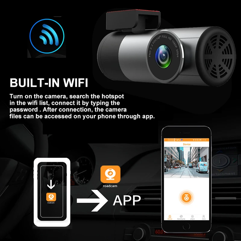 Видеорегистратор скрытый 1920x1080P угол обзора 150 градусов Wifi FHD ночное видение -