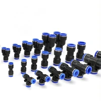 10pcs pneumatic fittings pzapupepv water pipes pipe connector 4 16mm plastic hose quick couplings tee air straight gas pu 8
