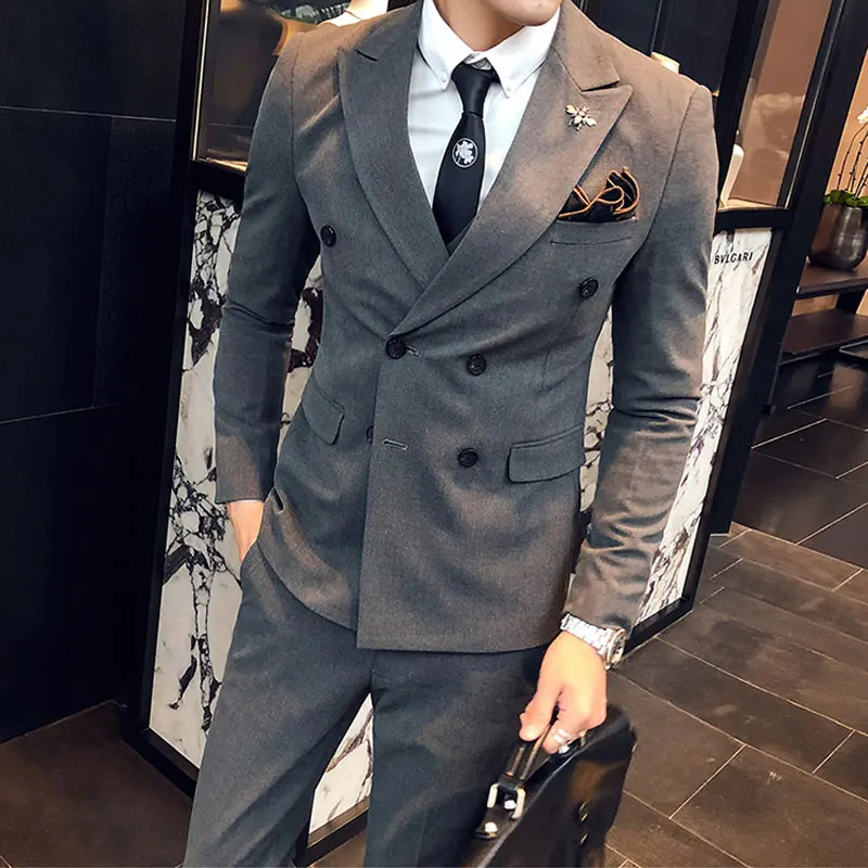 New Korean Slim Fit Suit Men Formal Romantic Weddings Modric Unique Costume Men 3 Piece Traje Para Boda Mens Clothes Ec5xft