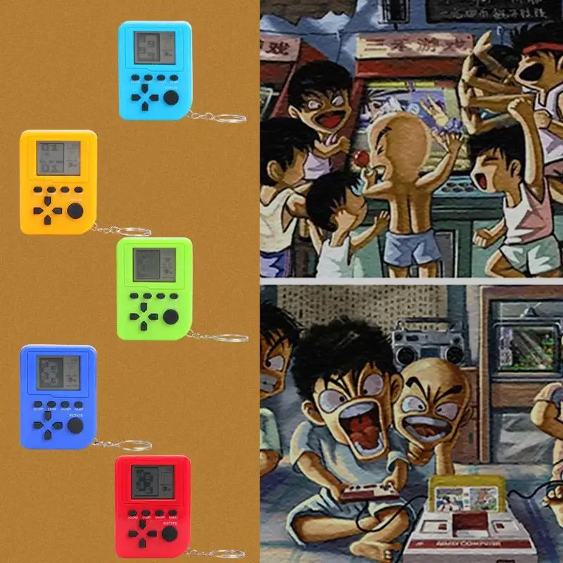 Мини ностальгическая игровая консоль с ЖК дисплеем забавный брелок портативная