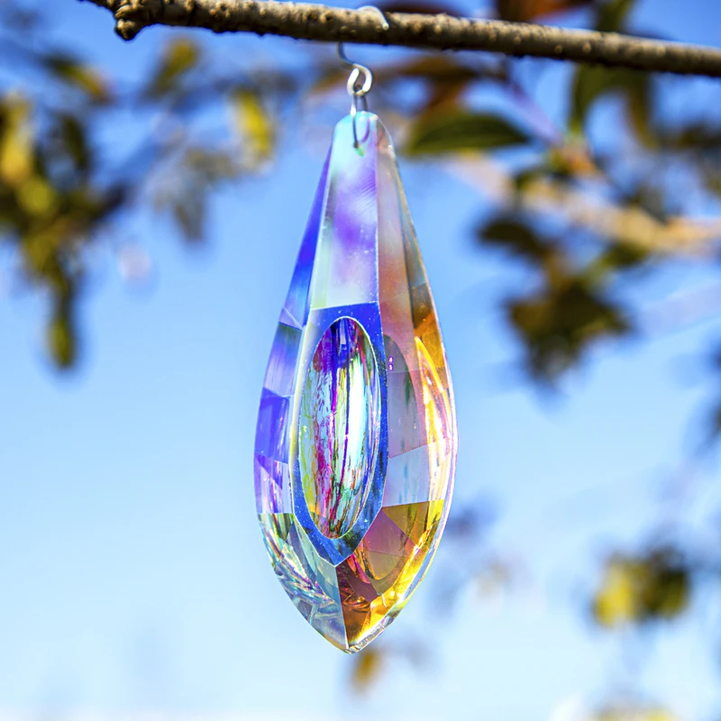 

H&D 120mm AB Hanging Crystals Suncatcher Ornament Window Prisms Rainbow Maker Chandelier Crystal Pendant For Home Garden Decor