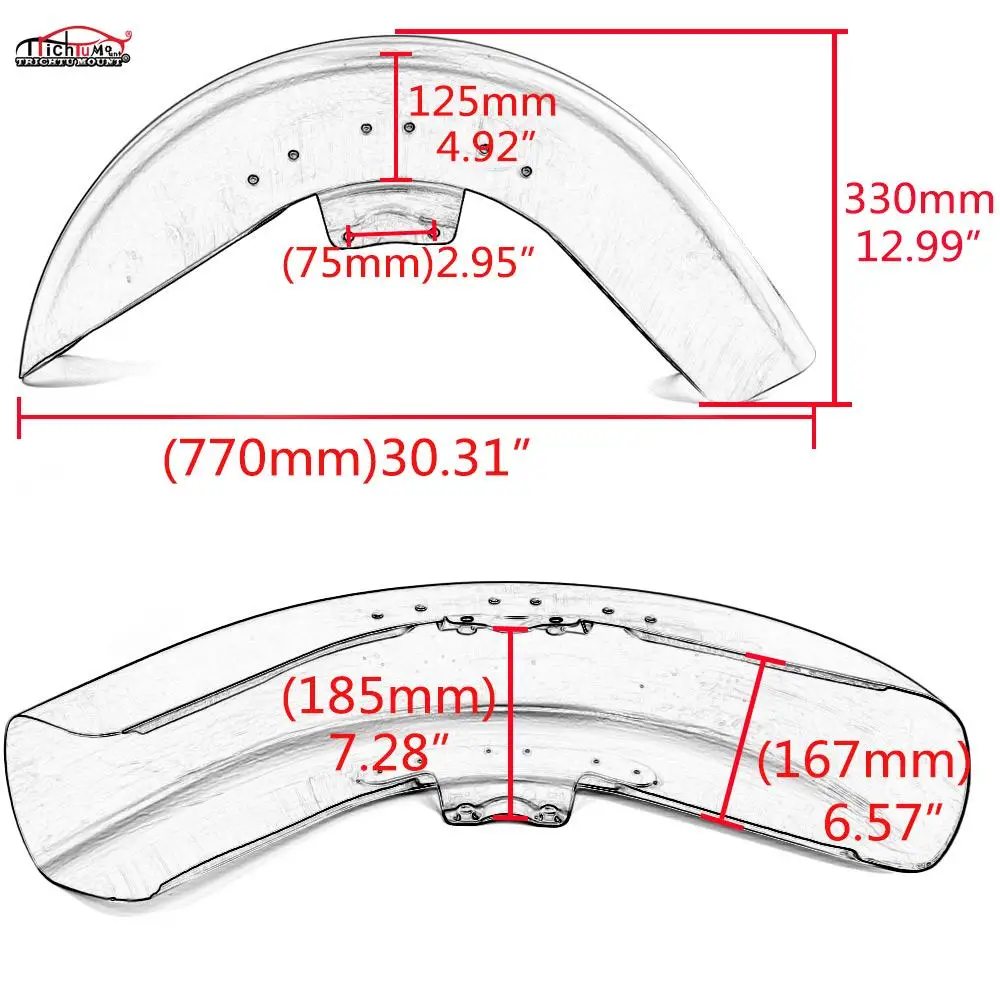 

Motorcycle Front Fender Retro Mudguard Cover For Harley Touring Road King Electra Glide Street Road Glide 1989-2013