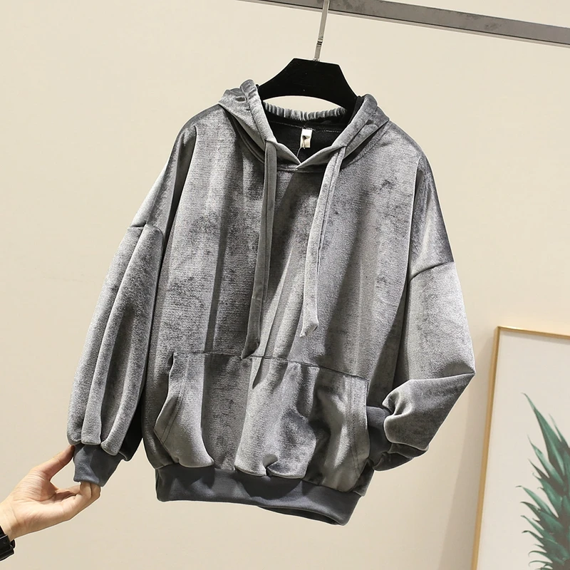 

New Arrival Windbreaker Sweatshirt with Hat In Soft Touch Thick Warm Velours Hoodies Women Autumn