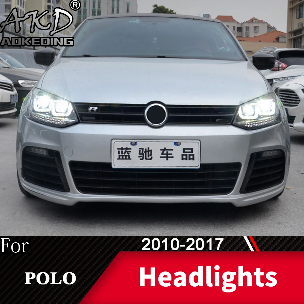 Фара для автомобиля VW POLO 2010- Polo головной светильник s противотуманный светильник s дневной ходовой светильник DRL H7 светодиодный Биксеноновая лампа автомобильные аксессуары