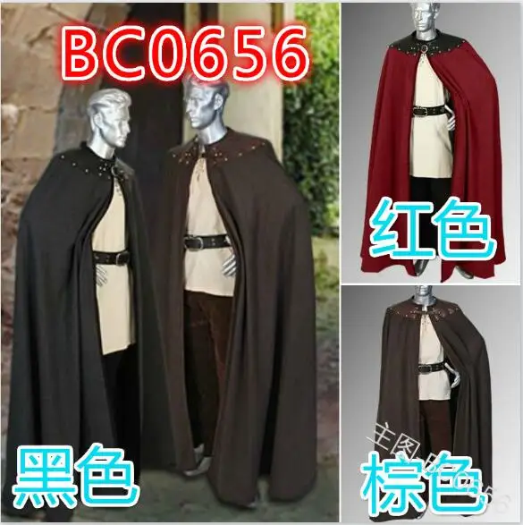 Мужская зимняя накидка в стиле викингов пальто винтажном готическом из