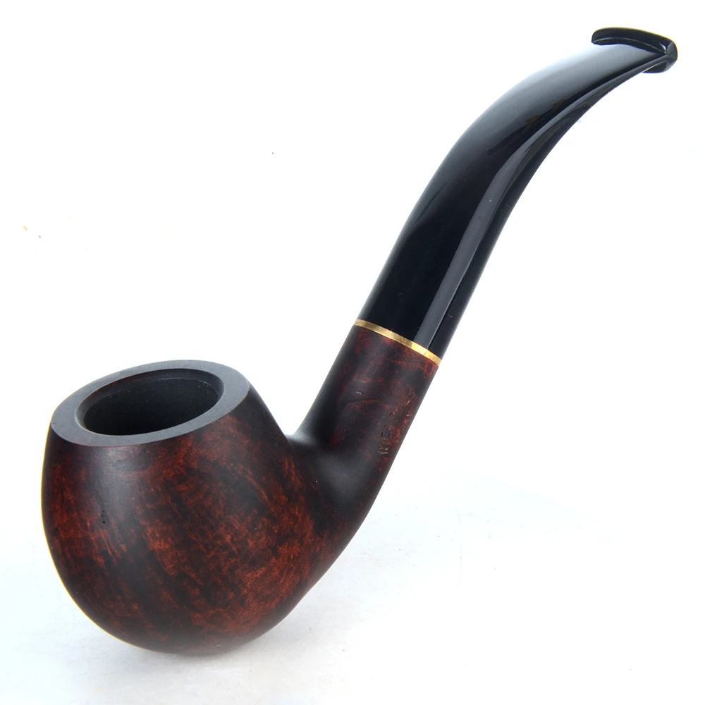 Бриар трубы табака курительная труба гладкая отделка 9 мм фильтр изогнутая форма