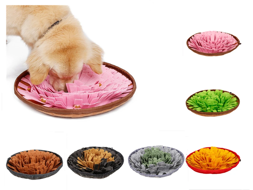 

Interactive Pet Toys Round Pet Sniffing Pad Washable Training Blanket Prevent food leakage and choking Feeding Mat dog toy