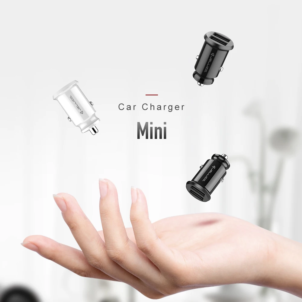 

Jellico Mini USB Car Charger For Mobile Phone Tablet GPS 3.1A Fast Charger Car-Charger Dual USB Car Phone Charger Adapter in Car