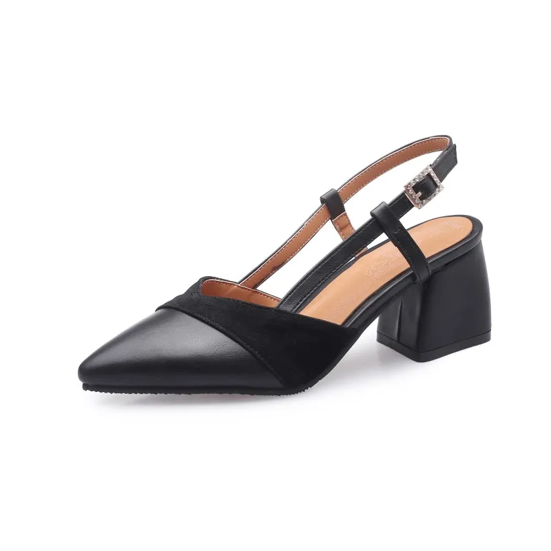 Сандалии женские на высоком каблуке босоножки с острым носком туфли толстом