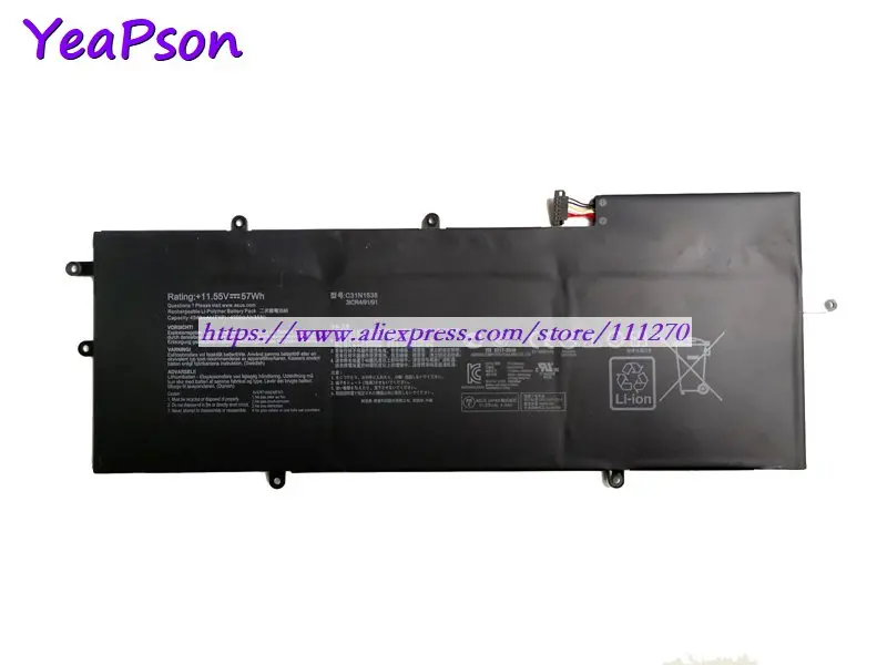 Yeapson 11 55 V 57Wh оригинальный C31N1538 флип-книга заднего вида | Компьютеры и офис