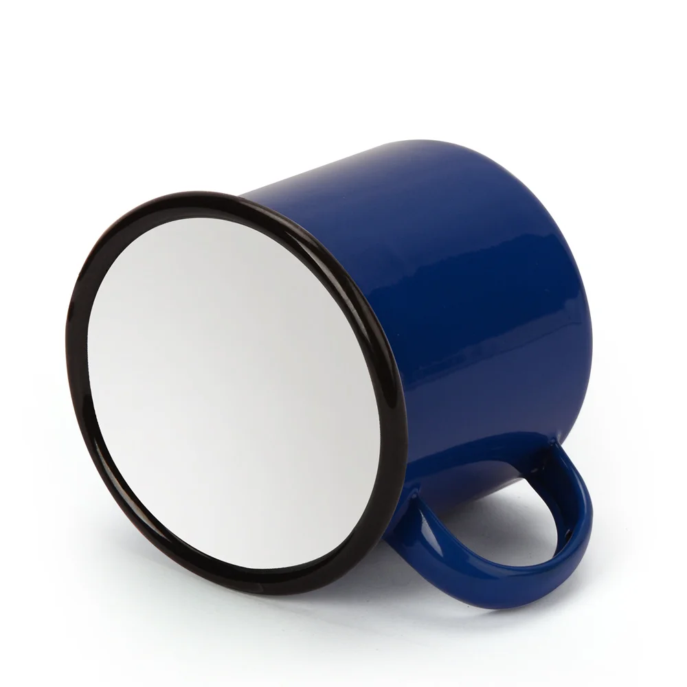 Нержавеющая сталь утолщение края эмаль кружка классический ретро синее покрытие