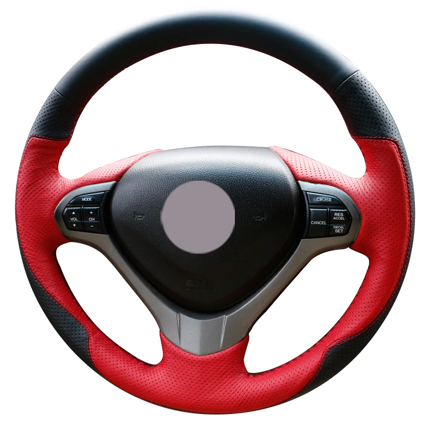 Черный кожаный красный чехол рулевого колеса автомобиля для Honda Spirior OId Accord |