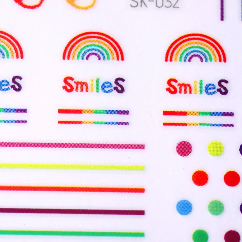 1 лист наклейки для ногтей цветные смешанные узоры переводные инструменты