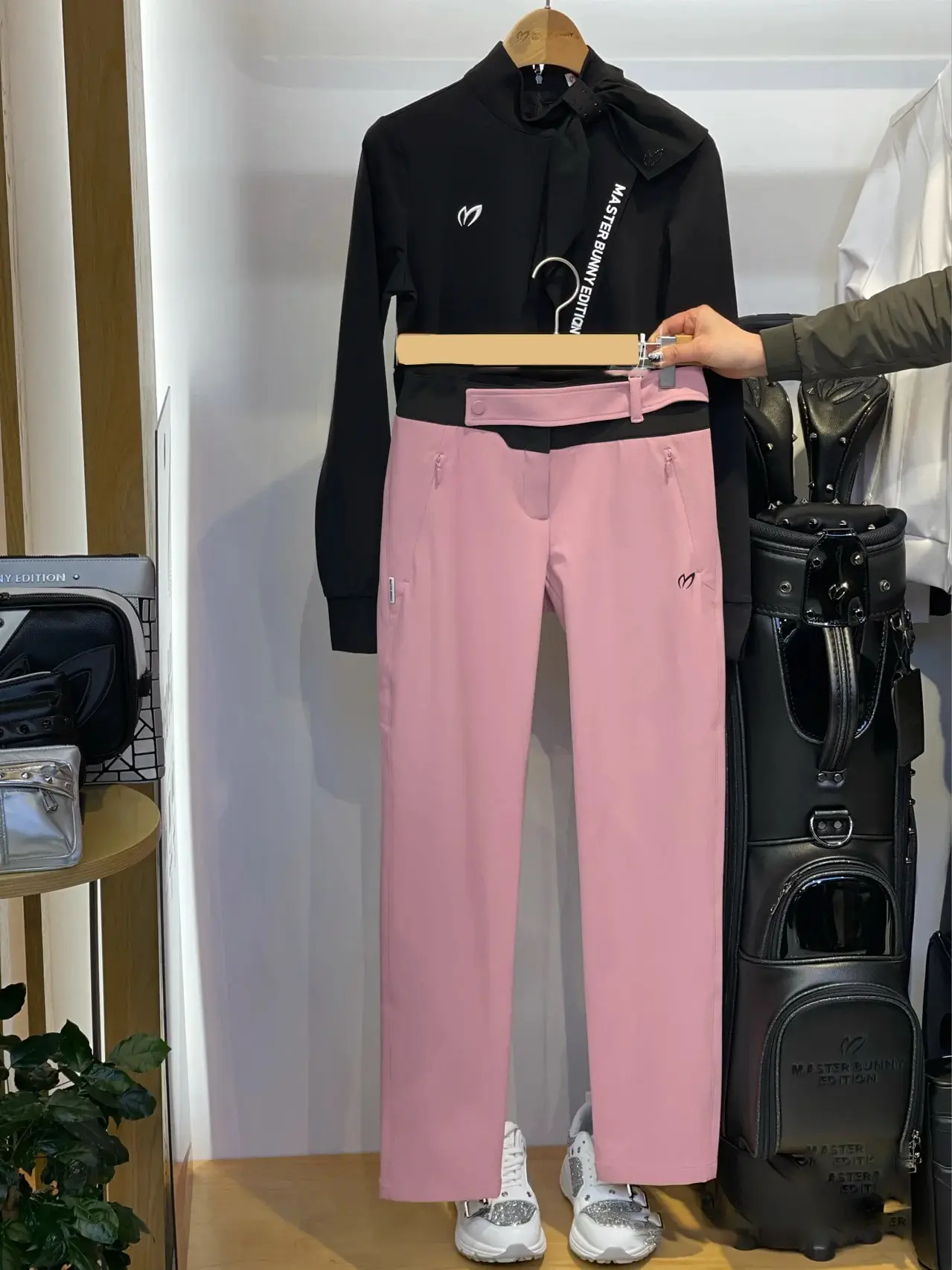 New ladies golf long-sleeved shirt ladies zipper round neck shirt with scarf autumn quick-drying golf wear