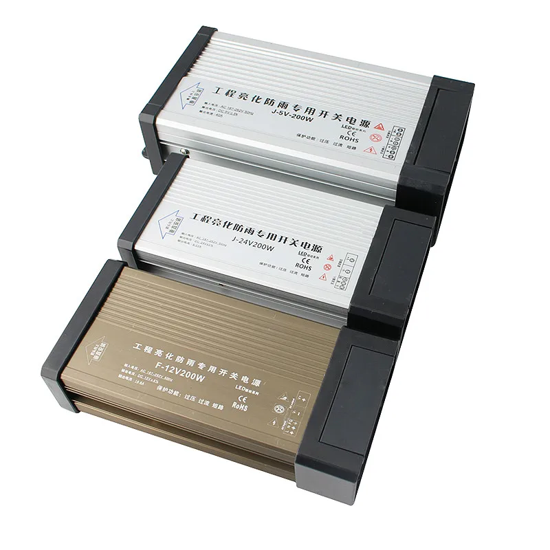 

LED Outdoor Rainproof Power Supply DC12V 60W 120W 200W 250W 400W DC24V/DC12V/DC5V LED Driver Lighting Transformers