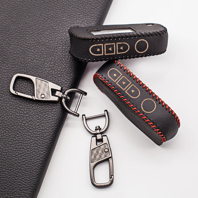 Fashion Men Carrying 100% Leather Key Case for Starline A93 A63 A39 4 buttons Folding Car Flip Remote Fob Cover | Автомобили и