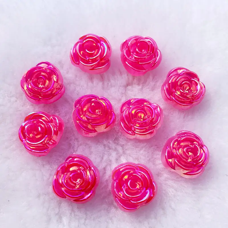 200 шт 14 мм Цветы из полимера розы плоская спина кабошон DIY украшения ювелирных