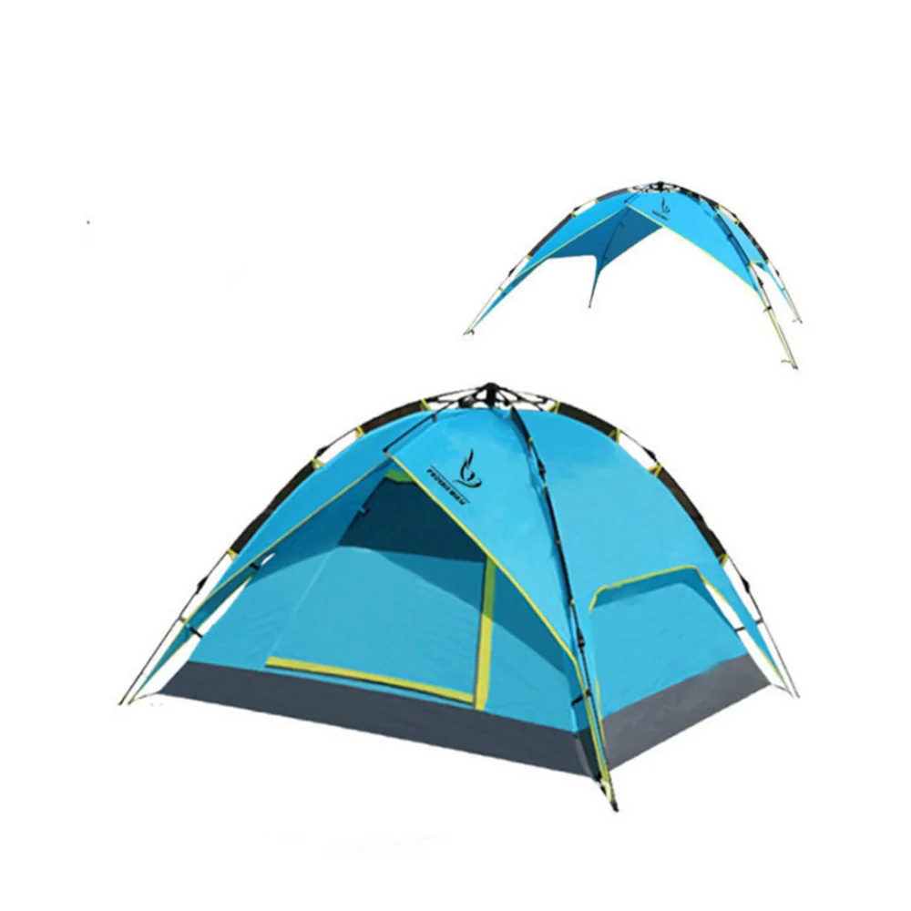 

Backpacking Camping Tent, Lightweight 3-4 Persons Tent Double Layer Waterproof Portable Aluminum Poles Travel Tents Blue Color