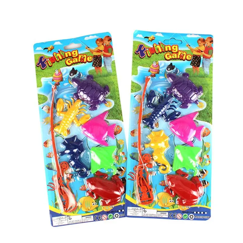 Juguetes de pesca magn&eacute;ticos para ni&ntilde;os, 6 tipos de peces + 1 Conjunto de varillas, puzle para cultivo, juguete para padres e hijos, 7 Uds.-1