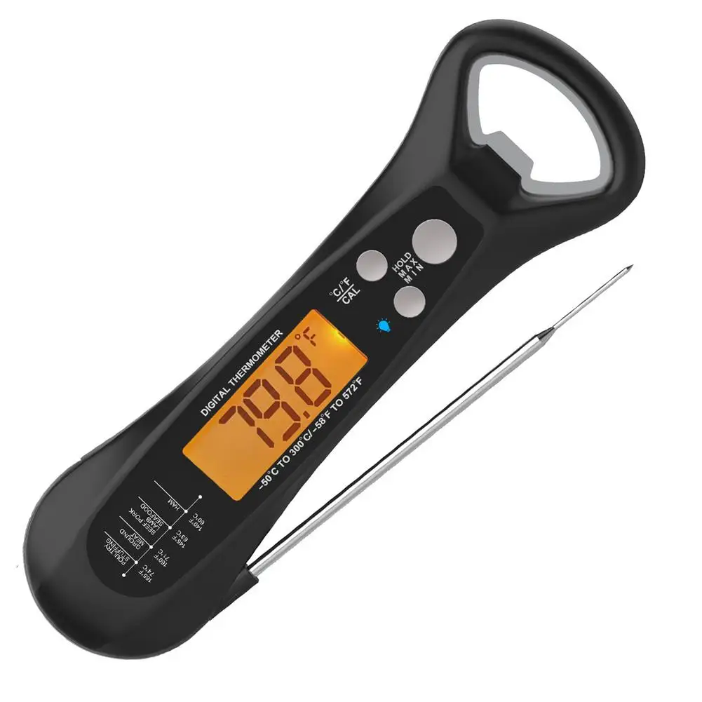 

Цифровой термометр для мгновенного быстрого считывания еды, мяса, водостойкий термометр для гриля, барбекю со светодиодным дисплеем, Кухон...