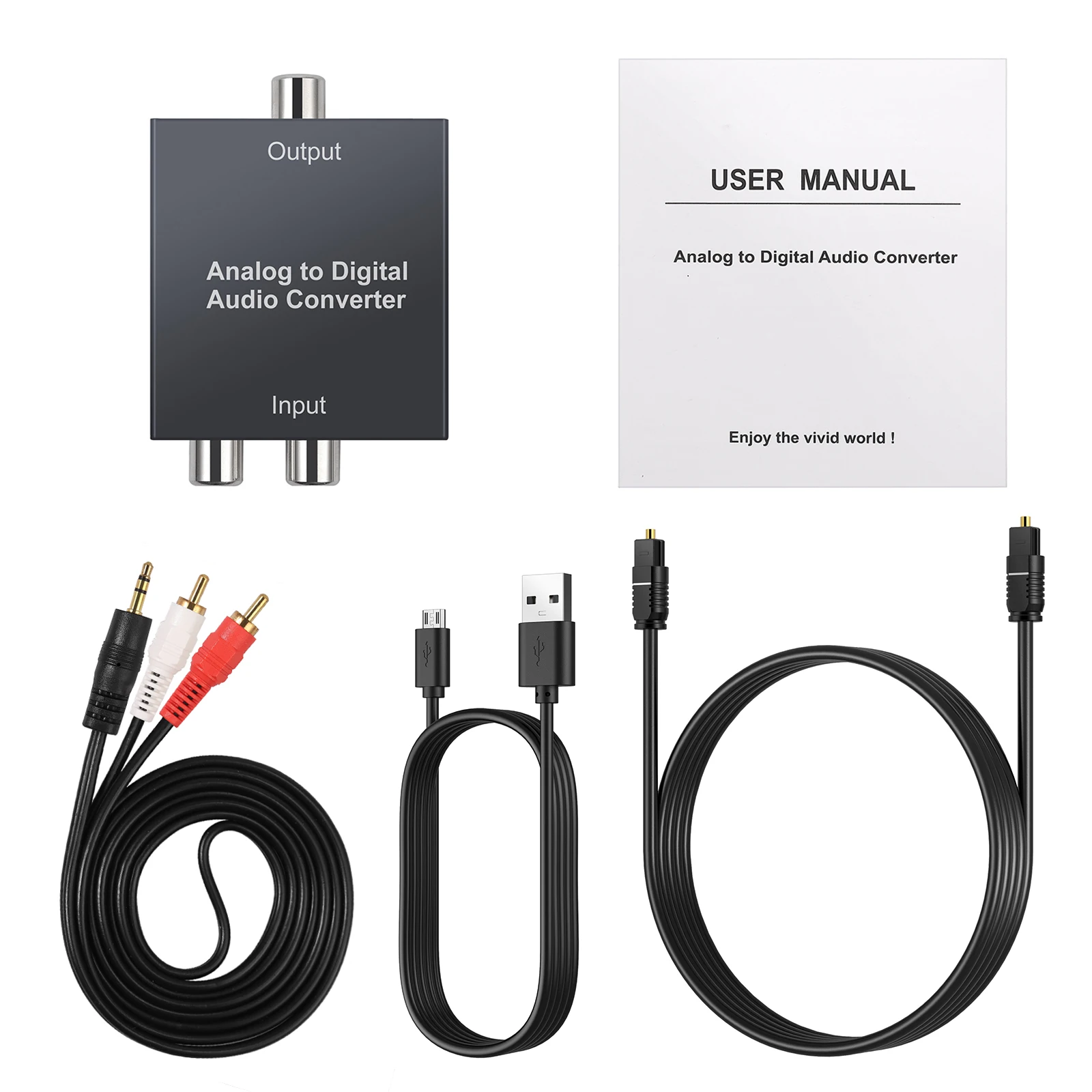 Prozor аналоговый в цифровой аудио конвертер 2 RCA R/L 3 5 мм AUX коаксиальный Toslink