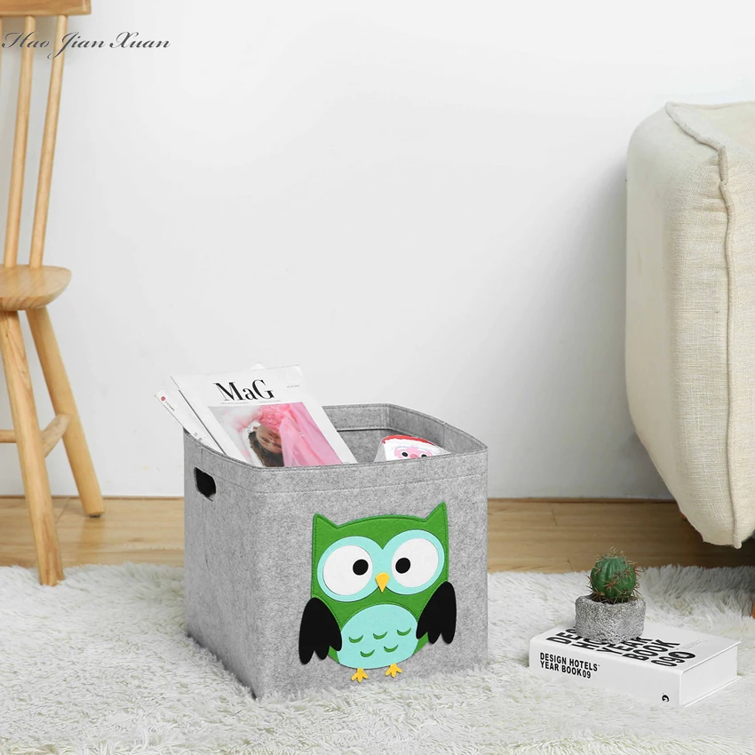 

Cube Folding Storage Boxes Kids Toys Organizer Felt Cloth Fabric Storage Basket Foldable Storage Organizers For Nursery Toy Bins