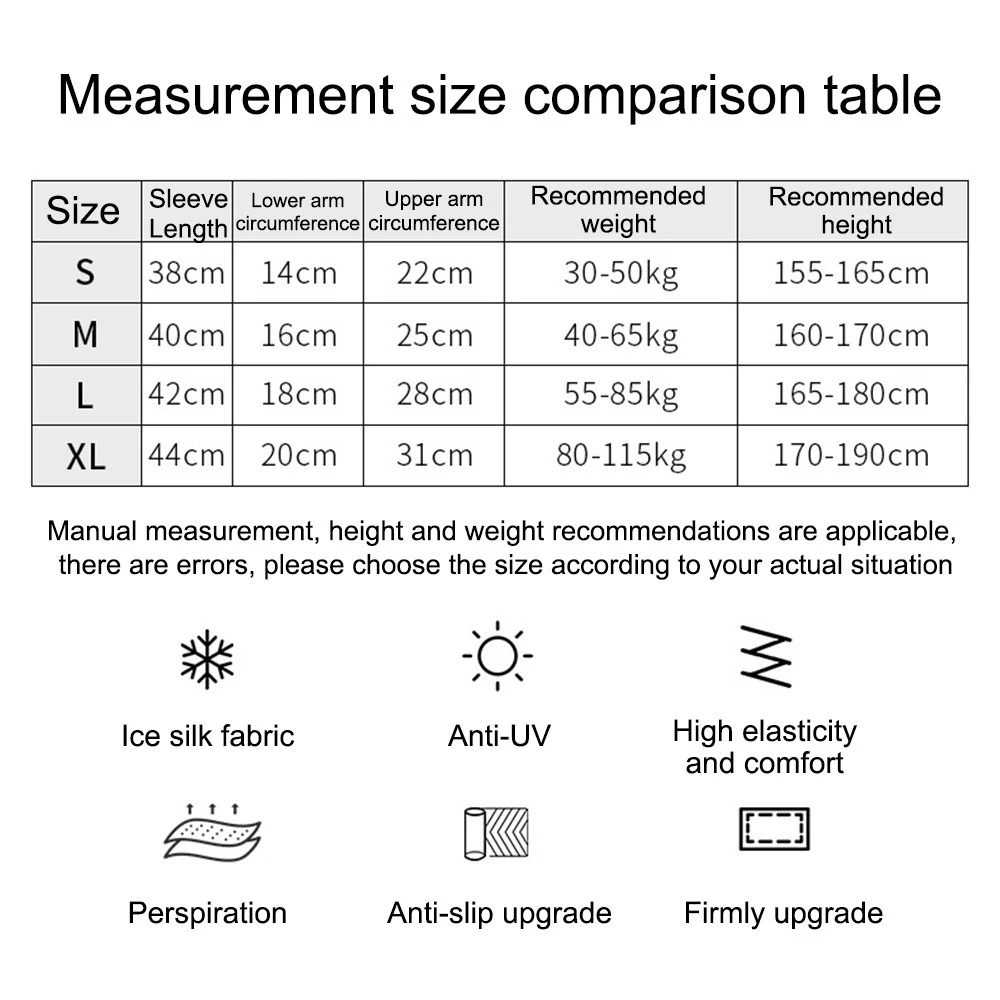 

Unisex Cooling Arm Sleeves Cover Breathable Cycling Running UV Sun Protection Outdoor Nylon Cool Arm Warm Sleeves XA86Y