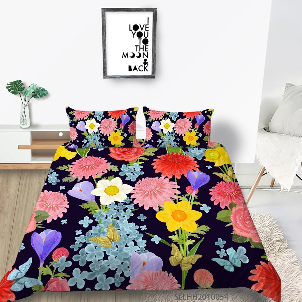 

Sunshine 3D Bedding Set Highend Flower Print Duvet Cover Super Soft Modern Fashionable Creative Bed Set With Pillowcase Hotsale