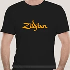 Мужская хлопковая черная футболка ZILDJIAN, футболка с изображением тарелок, барабанов, барабанщиков, гуймеров, музыки, турецких танцев, в стиле хип-хоп, простая сращивающаяся футболка