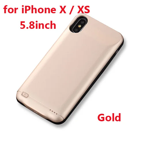 Gold for X XS 4000 мАч зарядное устройство чехол для iPhone X XS power Case Внешнее зарядное устройство для iPhone XR XS Max 5000 мАч чехол для телефона зарядное устройство - Цвет: Gold for X XS