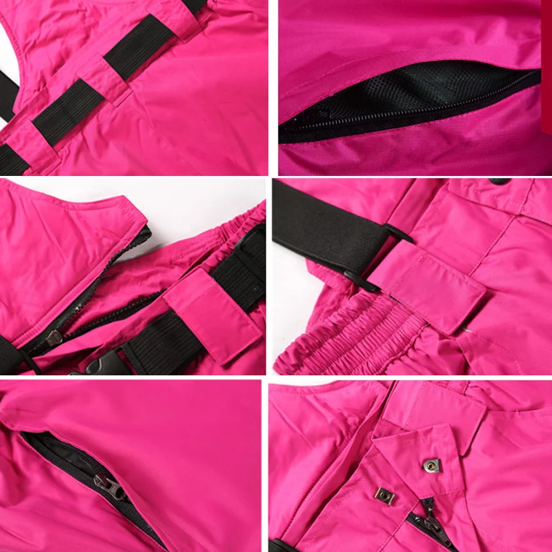 

Newly Ski Snow Pants Windproof Warm Waterproof Trousers for Women Men Outdoor Winter S66