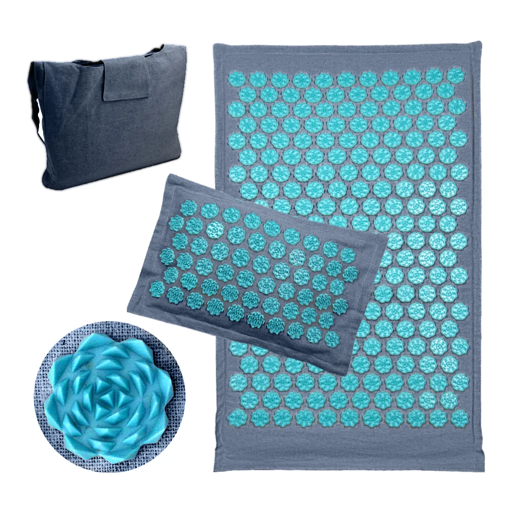 

New Lotus Acupressure Mat Set Back Body Massage Mat with Pillow Coconut Fiber Pain Relief Shiatsu Massage Cushion Yoga Mat Spike