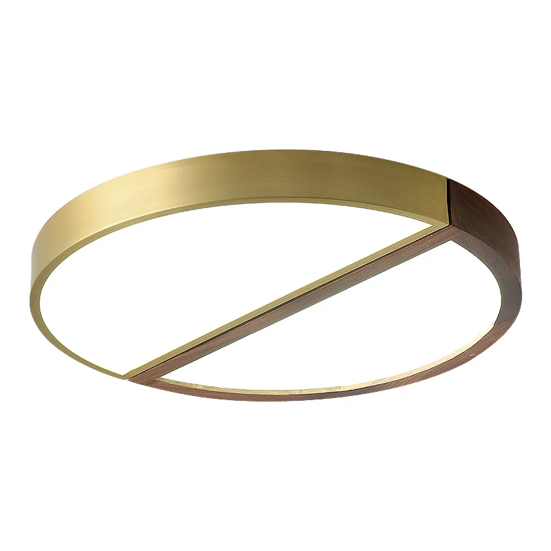 

Modern bedroom ceiling lamp modern minimalist all-copper walnut lamp designer American light luxury dining room lamp