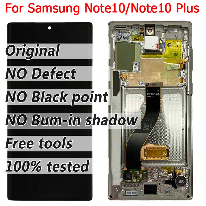 

Original AMOLED Screen For Samsung Galaxy Note 10 LCD N970F Note 10 Plus LCD N975 N9750 LCD Note 10 Display Touch Screen