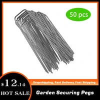 heavy duty u shape gauge galvanized steel garden stakes staple securing pegs for securing weed fabric landscape fabric netting