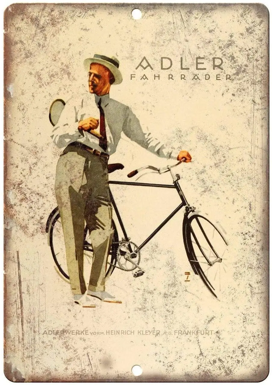 

Metal Sign Adler Fahrrader Family Living Room Bedroom Interior Art Poster Wall Decoration Retro Square Metal Sign 8X12 Inches
