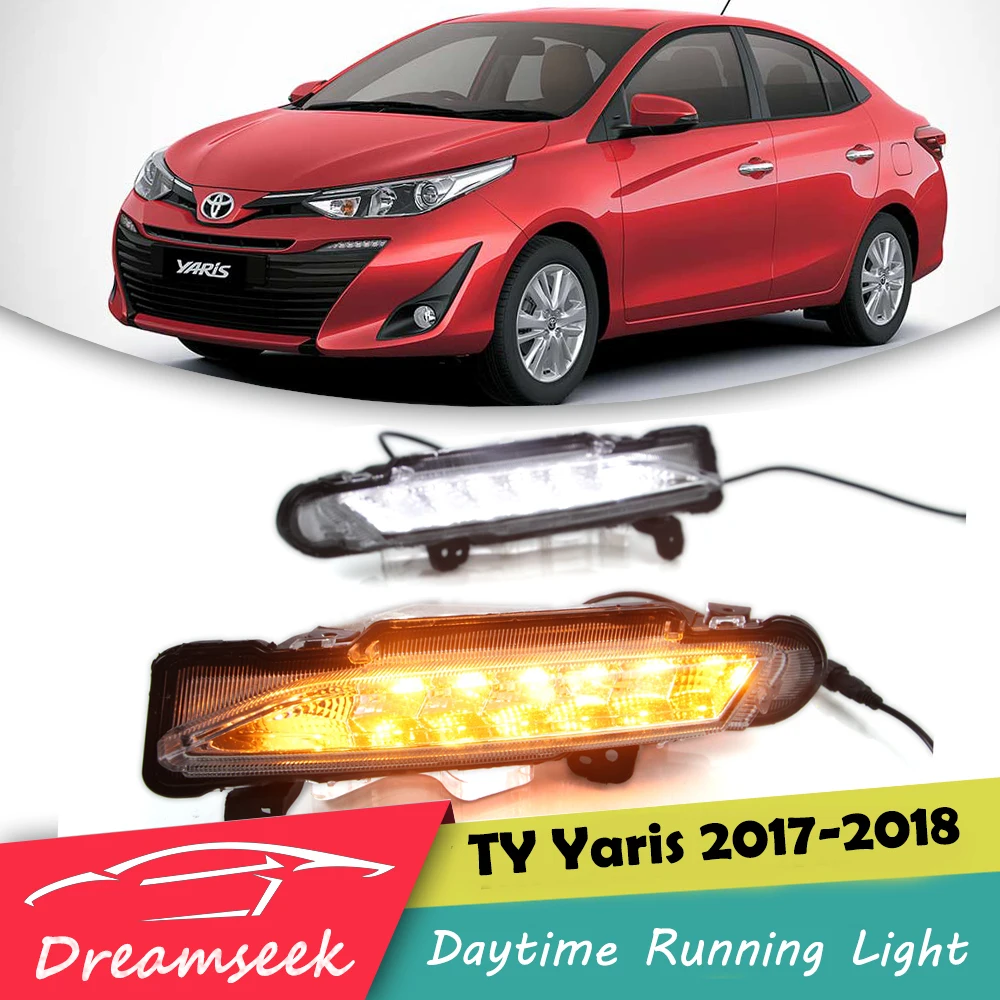 

DRL for Toyota Yaris 2017 2018 LED Daytime Running Light Lamp With Turn Signal