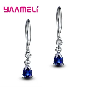 Серьги-капли женские из серебра 925 пробы, Длинные