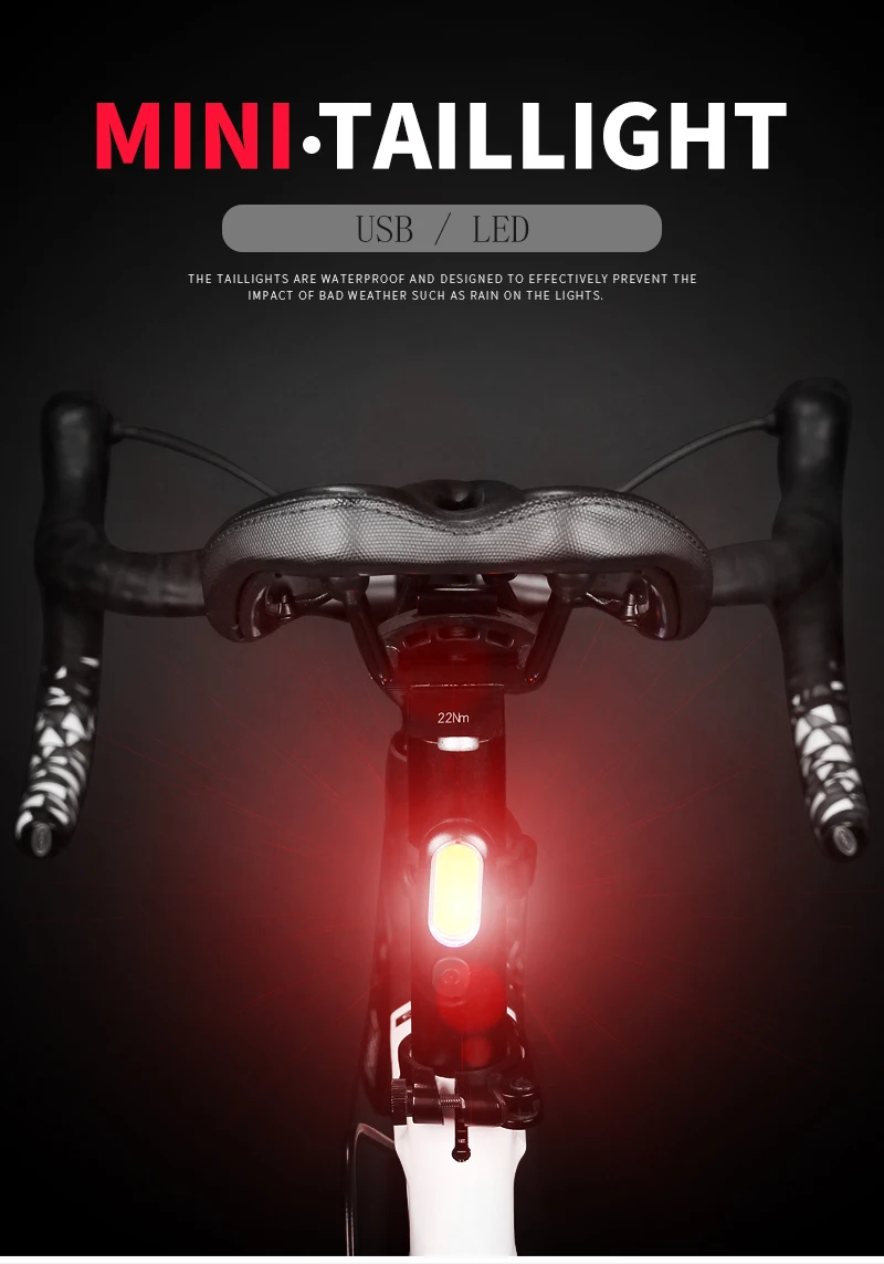 Bicycle Led Light Rear Rechargeable USB Bicycle Lights Multiple modes Cycling Accessories Lamp Warning Tail Light