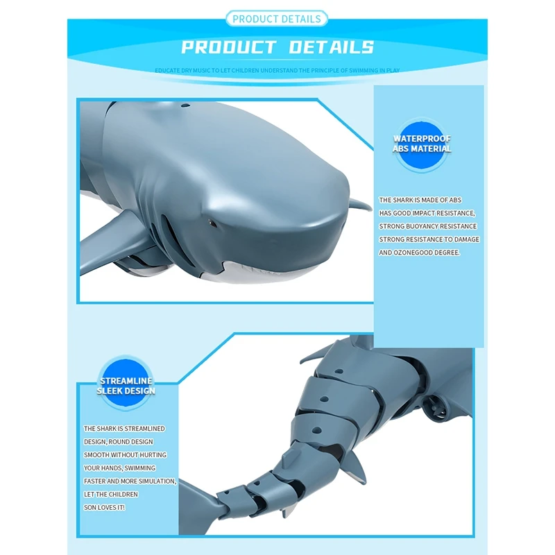 

Hot 2.4G Analog Remote Control Shark Boat Toy 4 Channel Waterproof Simulation Shark Outdoor Toy
