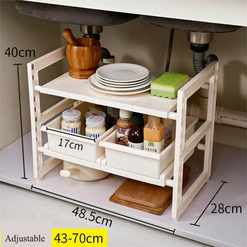 

2020 кухонная стойка для хранения под раковиной, Пластиковая регулируемая по высоте угловая полка для ванной, Домашний Органайзер для мелоче...