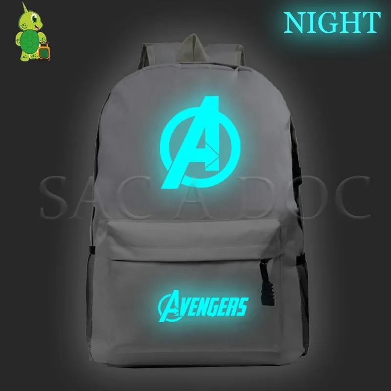 22gray Новинка, рюкзак Mochila, Мстители, женский, мужской, рюкзак, светящийся, для подростков, школьные сумки, Капитан Америка, дорожная сумка для ноутбука - Цвет: 22gray
