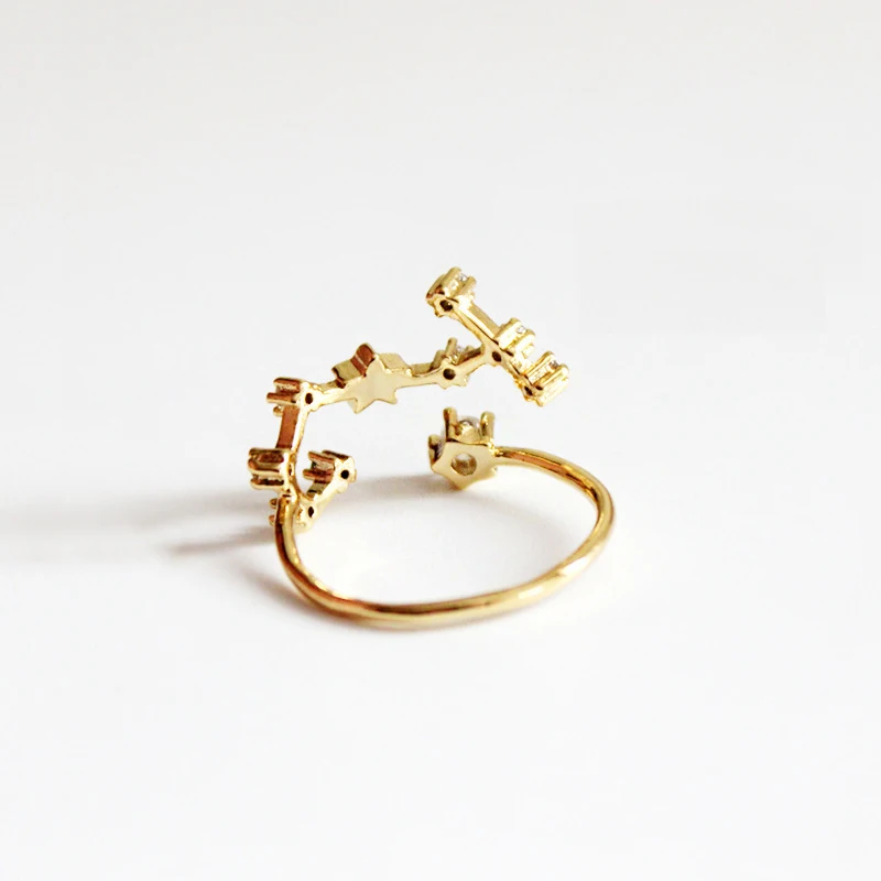 Кольца на палец для женщин 12 созвездия зодиака регулируемые кольца золотого и