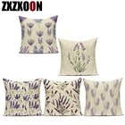 Декоративный чехол для дивана, Полиэстеровая Подушка фиолетового цвета с цветком лаванды, украшение для дома, гостиной