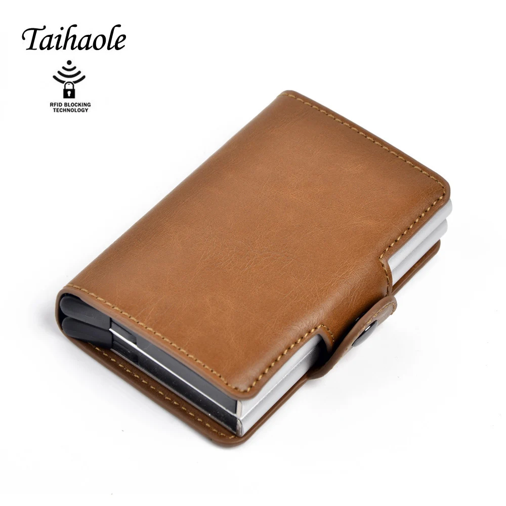 Новая мода PU кожаный держатель для кредитных карт RFID металлический кошелек