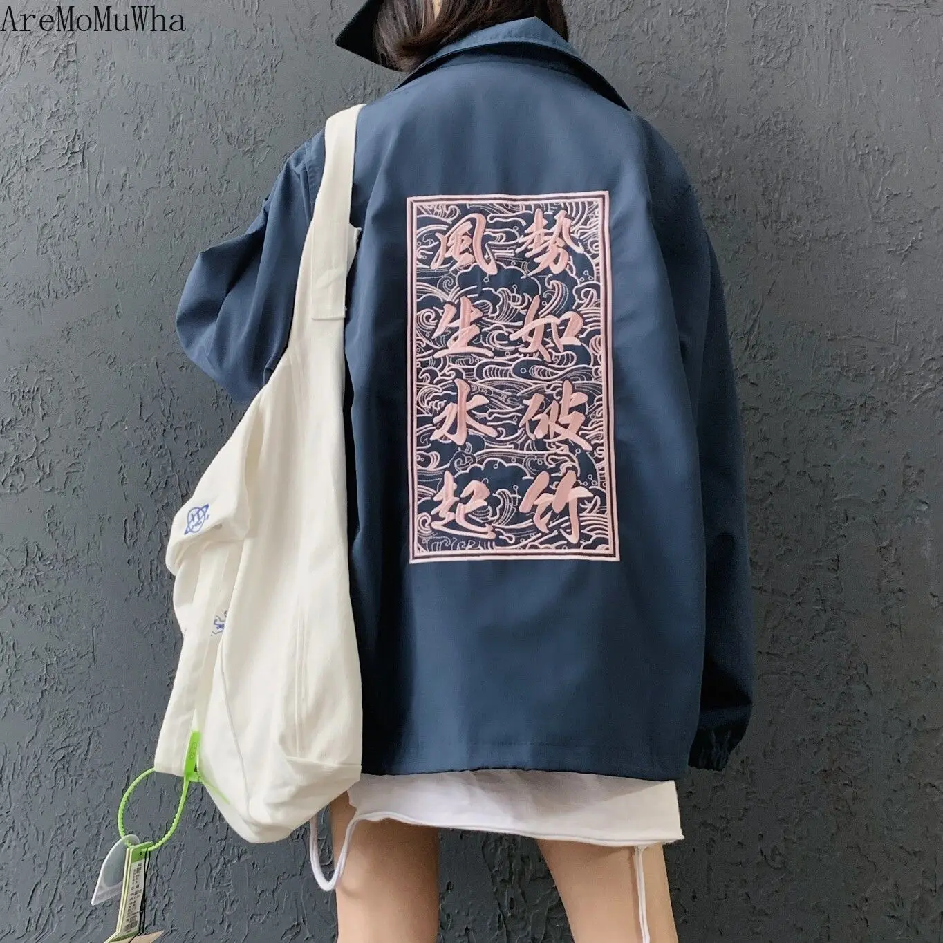 

2020 Autumn New Embroidered Jacket Women's Time Running National Trends Couple's Jacket Korean-Style Loose Casual womens QX1472