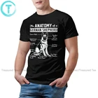 Футболка немецкой овчарки, футболка с анатомией, летняя футболка с короткими рукавами, 100 хлопок, 5x Мужская забавная футболка