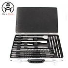 Электрическая Ударная дрель 17 шт., долото, плоское долото, набор из алюминиевого корпуса, ударная дрель для сверления отверстий в стене