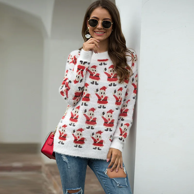 2019 Рождественский костюм-платье имитация норки шерсть вязаная Верхняя одежда