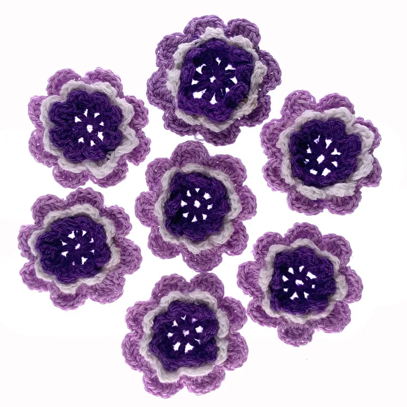 Вязаные крючком цветы ручной работы с аппликацией вязаные цветочные коврики для